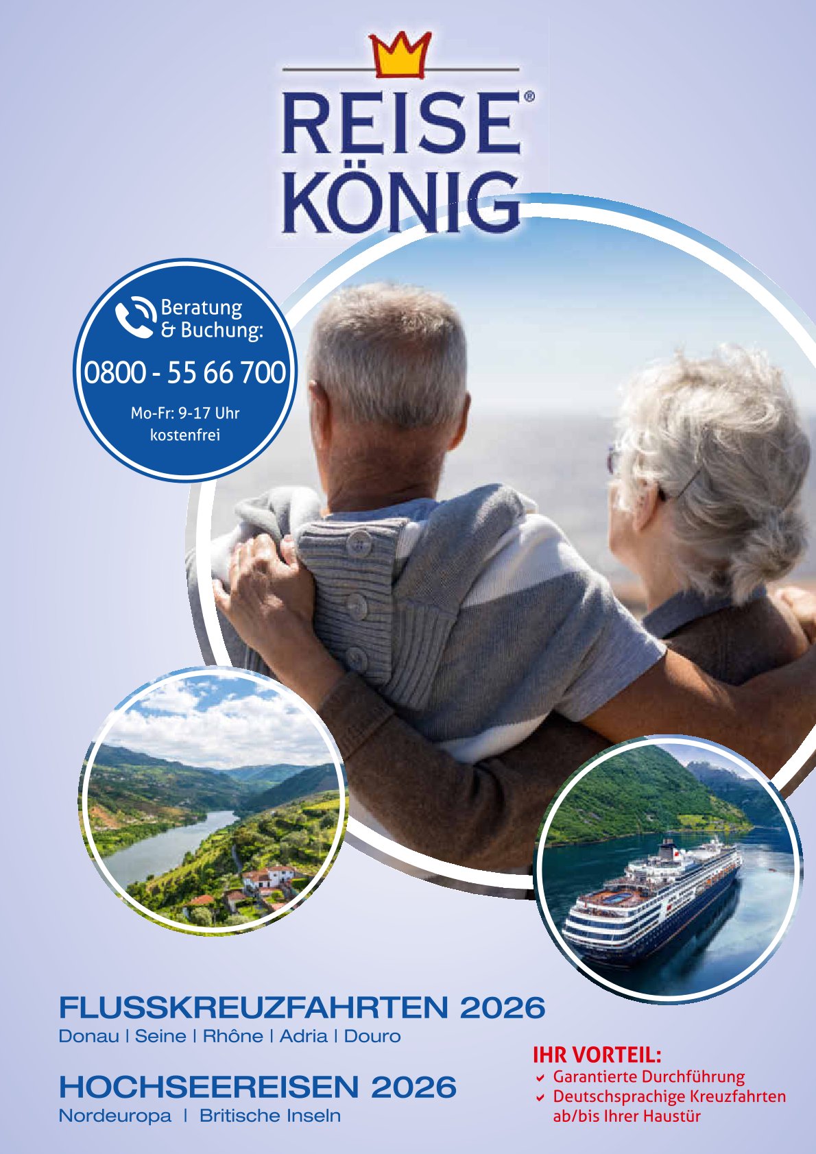 Titelseite des Katalogs "Flusskreuzfahrten" 2026