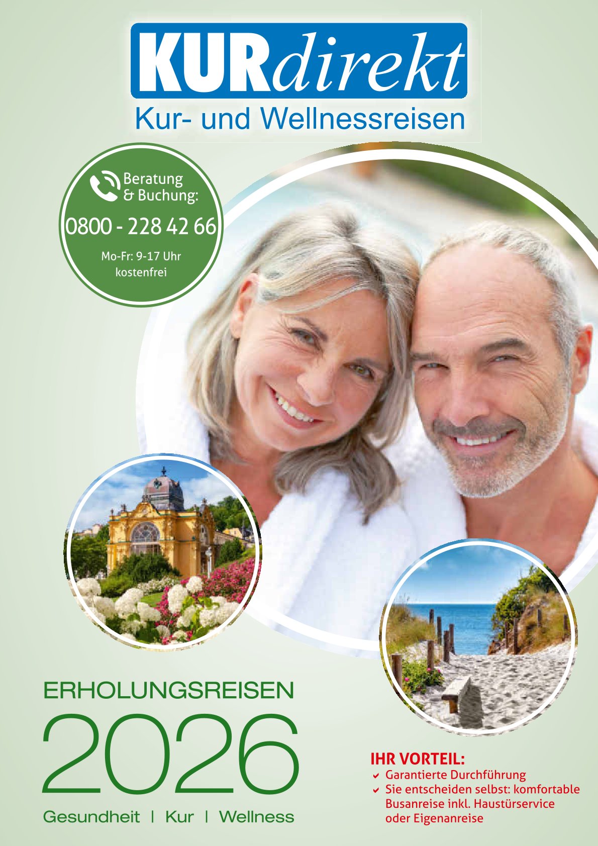 Titelseite des Katalogs "Erholungsreisen" 2026